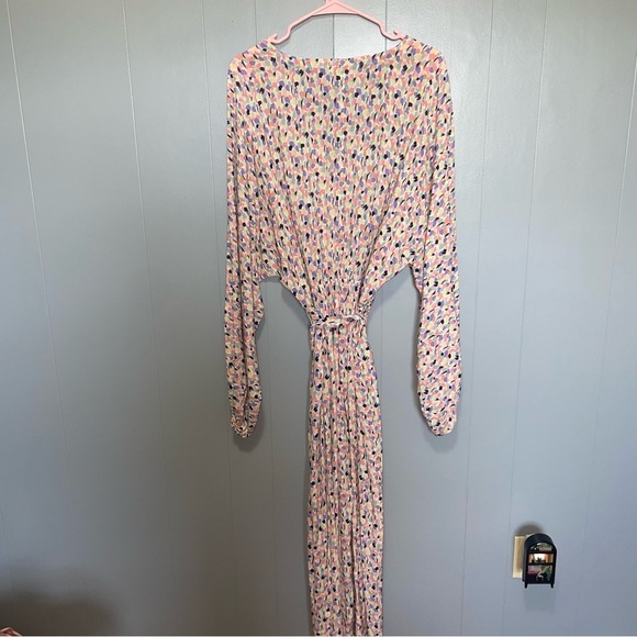 Caballero Long Sleeve Regan Jumpsuit in Spring Paint Blots Medium Pink Blue Blac - Picture 10 of 12